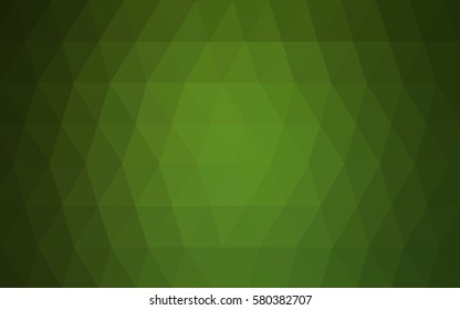 Dark Green vector blurry triangle background design. Geometric background in Origami style with gradient. 