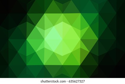 Dark Green vector blurry triangle background design. Geometric background in Origami style with gradient. 