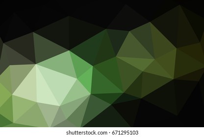 Dark Green vector blurry triangle background design. Geometric background in Origami style with gradient. 