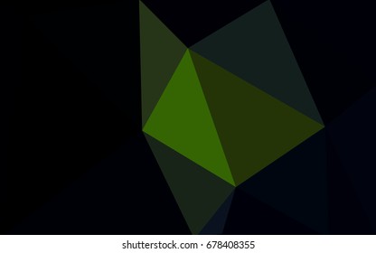 Dark Green vector blurry triangle background design. Geometric background in Origami style with gradient. 