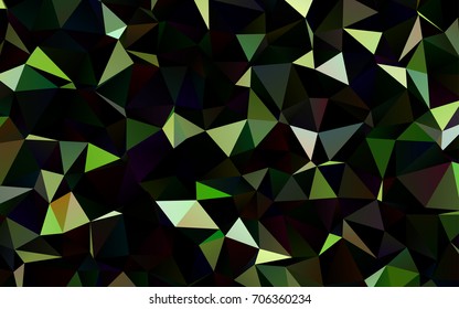 Dark Green vector blurry triangle pattern. Creative geometric illustration in Origami style with gradient. Triangular pattern for your business design.
