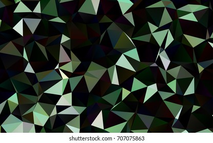 Dark Green vector blurry triangle template. Glitter abstract illustration with an elegant design. The best triangular design for your business.