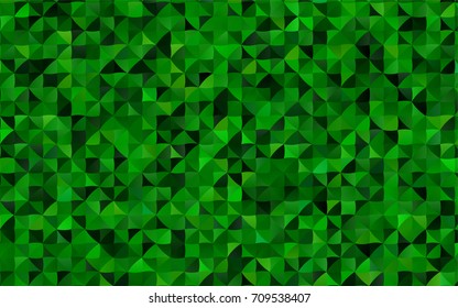 Dark Green vector blurry triangle pattern. Triangular geometric sample with gradient.  The elegant pattern can be used as part of a brand book.