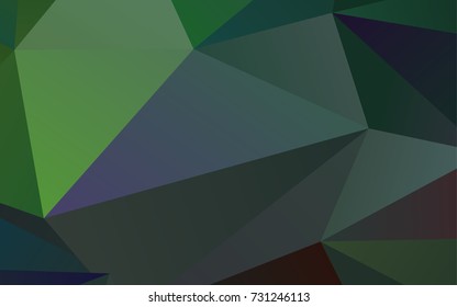 Dark Green vector blurry triangle pattern. A sample with polygonal shapes. The completely new template can be used for your brand book.