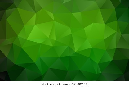 Dark Green vector blurry triangle pattern. Colorful illustration in abstract style with gradient. The textured pattern can be used for background.