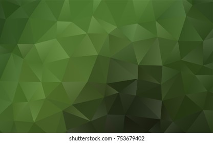 Dark Green vector blurry triangle pattern. Creative geometric illustration in Origami style with gradient. A new texture for your design.