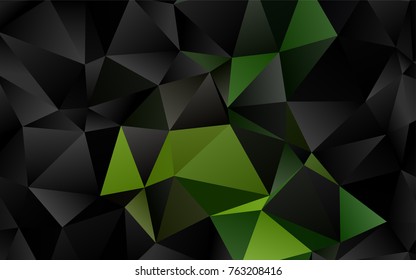 Dark Green vector blurry triangle pattern. A vague abstract illustration with gradient. The best triangular design for your business.