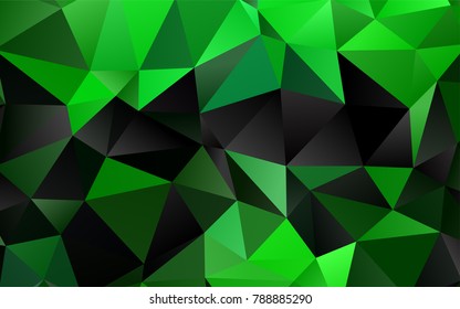 Dark Green vector blurry triangle template. Shining illustration, which consist of triangles. The polygonal design can be used for your web site.