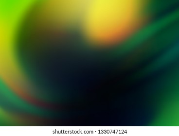 Dark Green vector bokeh and colorful pattern. Colorful illustration in abstract style with gradient. The best blurred design for your business.
