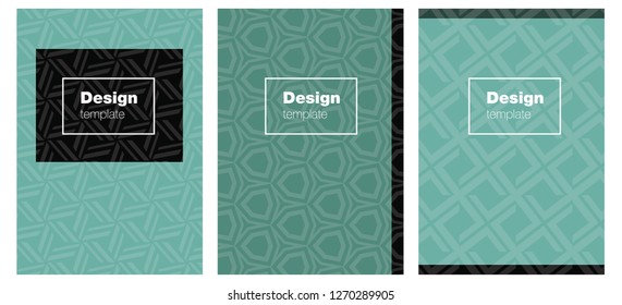Dark Green vector brochure for ui, ux design. Booklet with textbox on colorful abstract background. Design for cover of books, notepads.