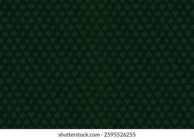 Dark green vector casino background with card signs. Playing card symbols.