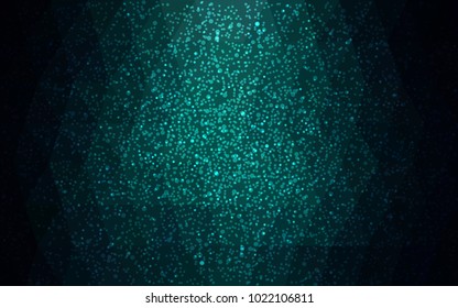 Dark Green vector christmas postcard low polygon background. Illustration consisting of triangles. Abstract triangular polygonal origami or crystal design of New Year celebration.