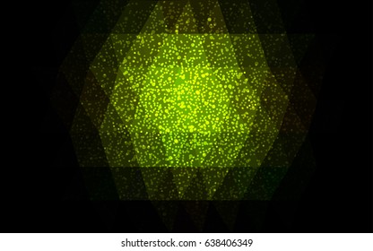 Dark Green vector christmas postcard low polygon background. Illustration consisting of triangles. Abstract triangular polygonal origami or crystal design of New Year celebration.