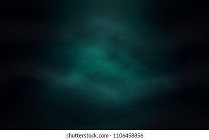Dark Green vector cover with astronomical stars. Shining colored illustration with bright astronomical stars. Pattern for astrology websites.