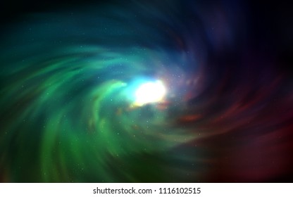 Dark Green vector cover with astronomical stars. Glitter abstract illustration with colorful cosmic stars. Pattern for astrology websites.
