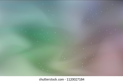 Dark Green vector cover with astronomical stars. Blurred decorative design in simple style with galaxy stars. Best design for your ad, poster, banner.
