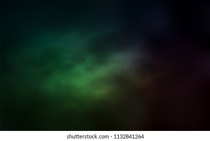 Dark Green vector cover with astronomical stars. Blurred decorative design in simple style with galaxy stars. Smart design for your business advert.