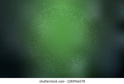 Dark Green vector cover with astronomical stars. Shining illustration with sky stars on abstract template. Pattern for astronomy websites.