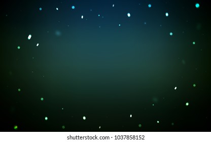 Dark Green vector cover with beautiful snowflakes. Modern geometrical abstract illustration with crystals of ice. New year design for your business advert.