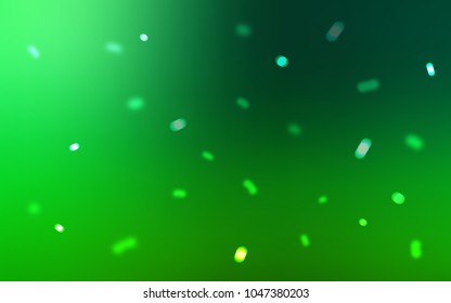 Dark Green vector cover with beautiful snowflakes. Shining colored illustration with snow in christmas style. The template can be used as a new year background.