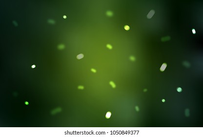 Dark Green vector cover with beautiful snowflakes. Shining colored illustration with snow in christmas style. The pattern can be used for new year leaflets.