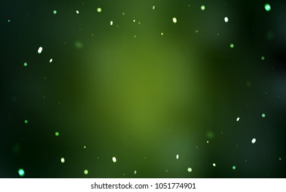 Dark Green vector cover with beautiful snowflakes. Shining colored illustration with snow in christmas style. The template can be used as a new year background.
