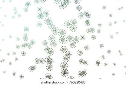 Dark Green vector cover with beautiful snowflakes. Glitter abstract illustration with crystals of ice. The template can be used as a new year background.