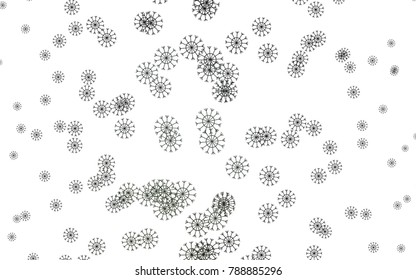 Dark Green vector cover with beautiful snowflakes. Blurred decorative design in xmas style with snow. The template can be used as a new year background.