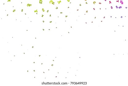 Dark Green vector cover with Euro, Dollar, Yen signs. Shining colored illustration with EUR, USD, JPY signs. Smart design for your business advert of economic, wealth.