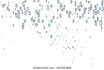 Dark Green vector cover with financial symbols. Shining colored illustration with dollar signs, USD. Smart design for your business advert of economic, wealth.