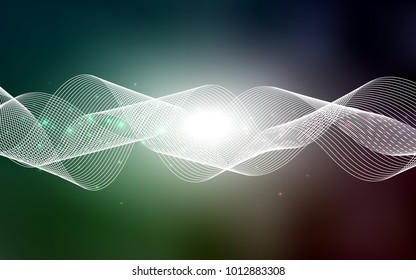 Dark Green vector cover with happy holiday ribbons. Modern geometrical abstract illustration with carnival ribbons. The template can be used as a background for postcards.