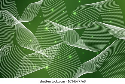 Dark Green vector cover with happy holiday ribbons. Beautiful colored illustration with ribbon in celebration style. The pattern can be used for new year ad, booklets.