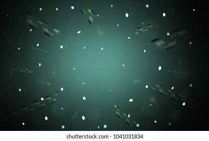 Dark Green vector cover with happy holiday ribbons. Modern geometrical abstract illustration with carnival ribbons. The template can be used as a background for postcards.