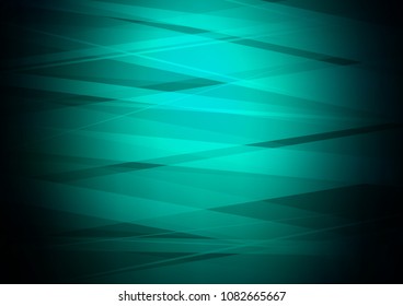 Dark Green vector cover with long lines. Modern geometrical abstract illustration with staves. The pattern can be used for busines ad, booklets, leaflets