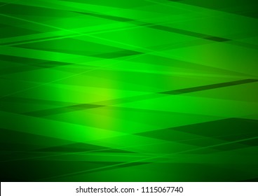 Dark Green vector cover with long lines. Shining colored illustration with narrow lines. The template can be used as a background.