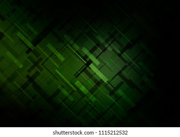 Dark Green vector cover with long lines. Lines on blurred abstract background with gradient. The template can be used as a background.