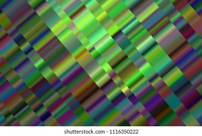 Dark Green vector cover with long lines. Decorative shining illustration with lines on abstract template. The template can be used as a background.