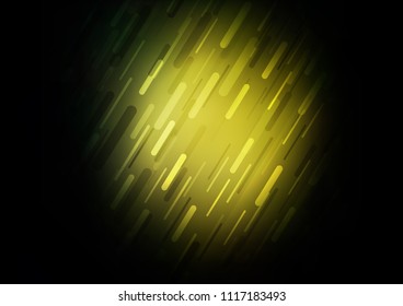 Dark Green vector cover with long lines. Glitter abstract illustration with colored sticks. The pattern can be used as ads, poster, banner for commercial.