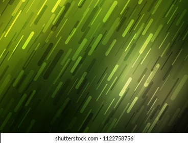 Dark Green vector cover with long lines. Shining colored illustration with narrow lines. The pattern can be used as ads, poster, banner for commercial.