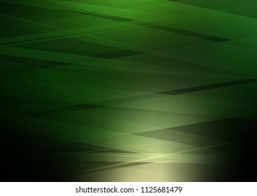 Dark Green vector cover with long lines. Blurred decorative design in simple style with lines. Best design for your ad, poster, banner.