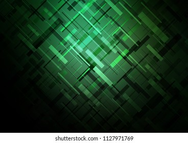 Dark Green vector cover with long lines. Lines on blurred abstract background with gradient. The template can be used as a background.