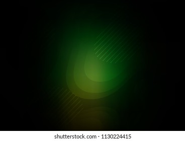 Dark Green vector cover with long lines. Decorative shining illustration with lines on abstract template. Best design for your ad, poster, banner.