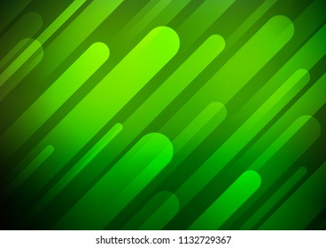 Dark Green vector cover with long lines. Glitter abstract illustration with colored sticks. Smart design for your business advert.
