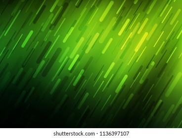 Dark Green vector cover with long lines. Blurred decorative design in simple style with lines. Best design for your ad, poster, banner.