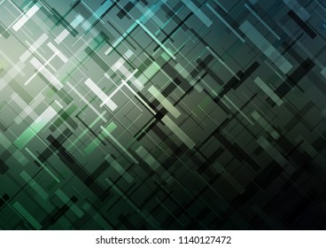 Dark Green vector cover with long lines. Decorative shining illustration with lines on abstract template. Smart design for your business advert.