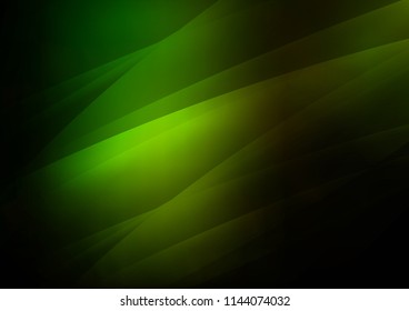 Dark Green vector cover with long lines. Lines on blurred abstract background with gradient. The pattern can be used for busines ad, booklets, leaflets