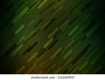 Dark Green vector cover with long lines. Lines on blurred abstract background with gradient. The template can be used as a background.