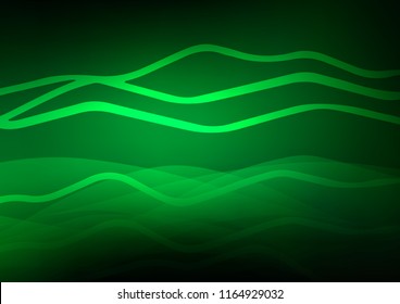 Dark Green vector cover with long lines. Shining colored illustration with narrow lines. Smart design for your business advert.