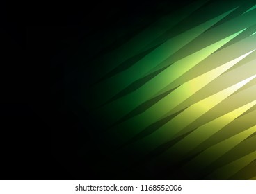 Dark Green vector cover with long lines. Modern geometrical abstract illustration with staves. The pattern can be used for busines ad, booklets, leaflets