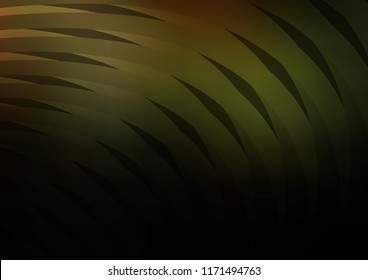 Dark Green vector cover with long lines. Decorative shining illustration with lines on abstract template. The pattern can be used for websites.